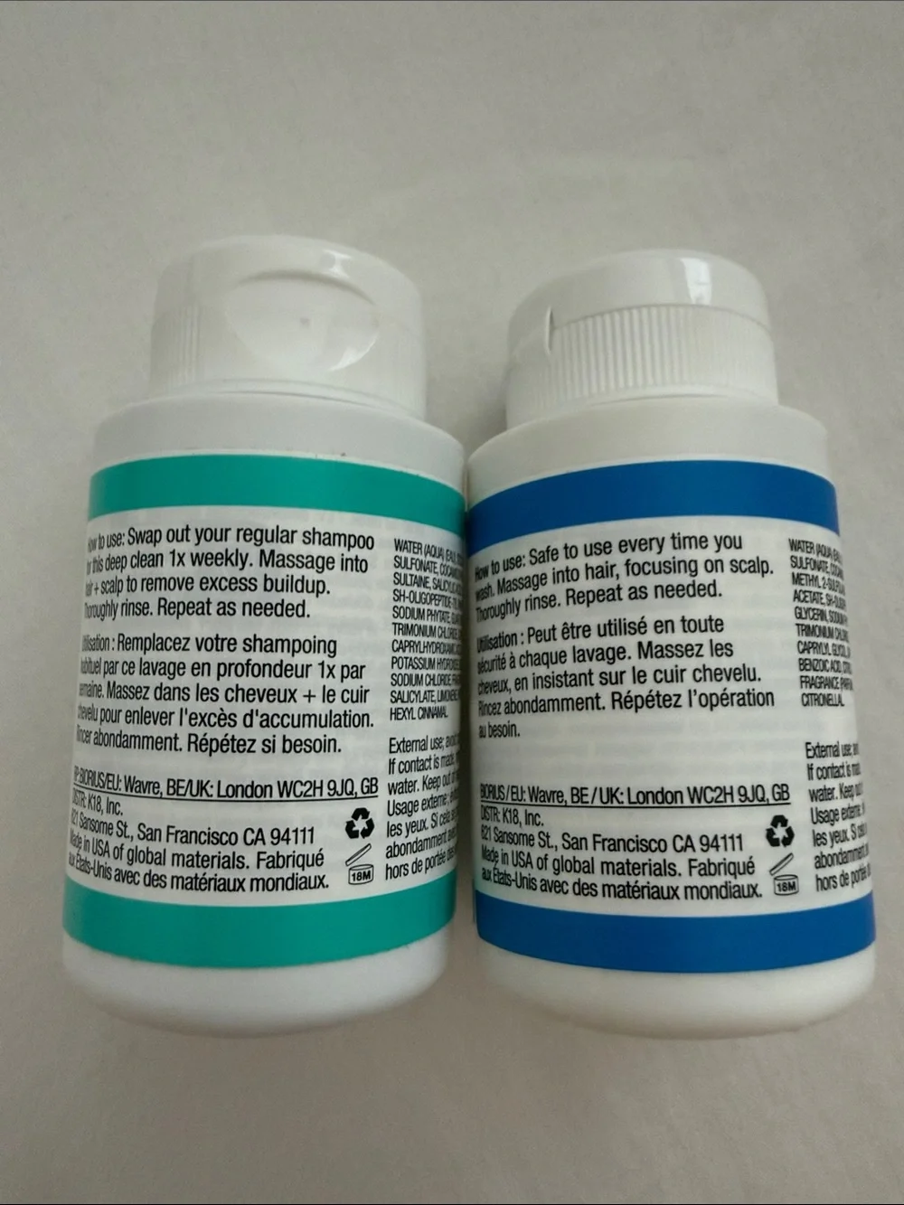 K18 Peptide Prep & Damage Shield Mini Shampoos - 53ml or 1,8 oz, new